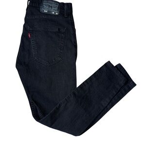 Levi's 512 Women’s Black Denim Heavily Distressed Skinny Jeans 28x30